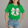thumbnail image 2 of ZTKWD Girls Pleated T Shirts Kids Summer Short Sleeve Fashion Tops Tees 2-14 years Easter bow, 2 of 4