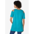 thumbnail image 2 of Woman Within Plus Size Short-Sleeve Cold-Shoulder Tee, 2 of 6