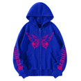 thumbnail image 2 of Miaoju Unisex Cropped Double Zip Hoodie Solid Color Spring Long Sleeve Casual Streetwear Outerwear Jacket for Men Women, 2 of 4