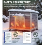 Aivituvin Heated Outdoor Cat House with Heater and Insulated Liner Weatherproof Insulated Feral Cat Shelter for Winter