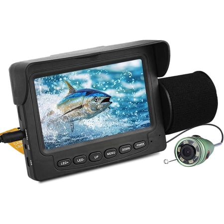 Underwater Fishing Camera for Rod Portable 1200TVL Fish Camera with IR Light 4.3 LCD 15m/49ft for Ice Fishing Lake Kayak Boat Saltwater Fishing