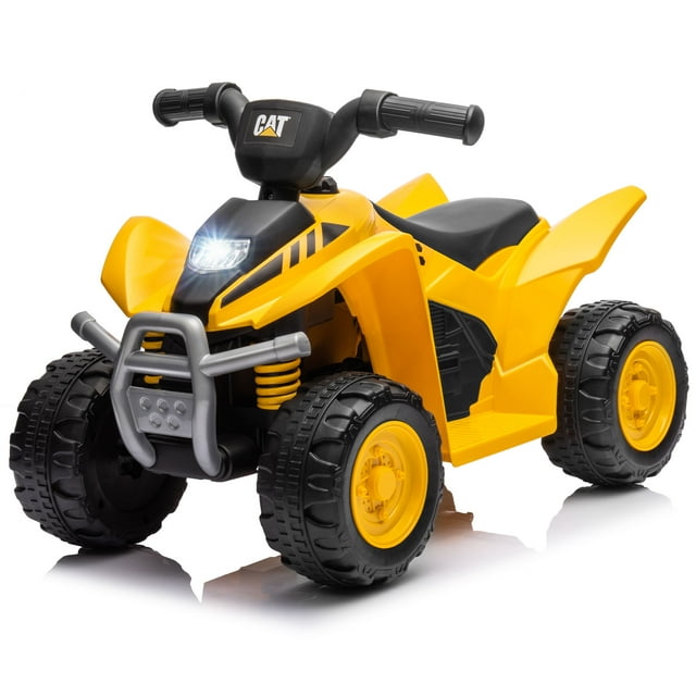 Gymax CAT Licensed Kids Ride on ATV w/ Horn Sound LED Headlight Foot Pedal