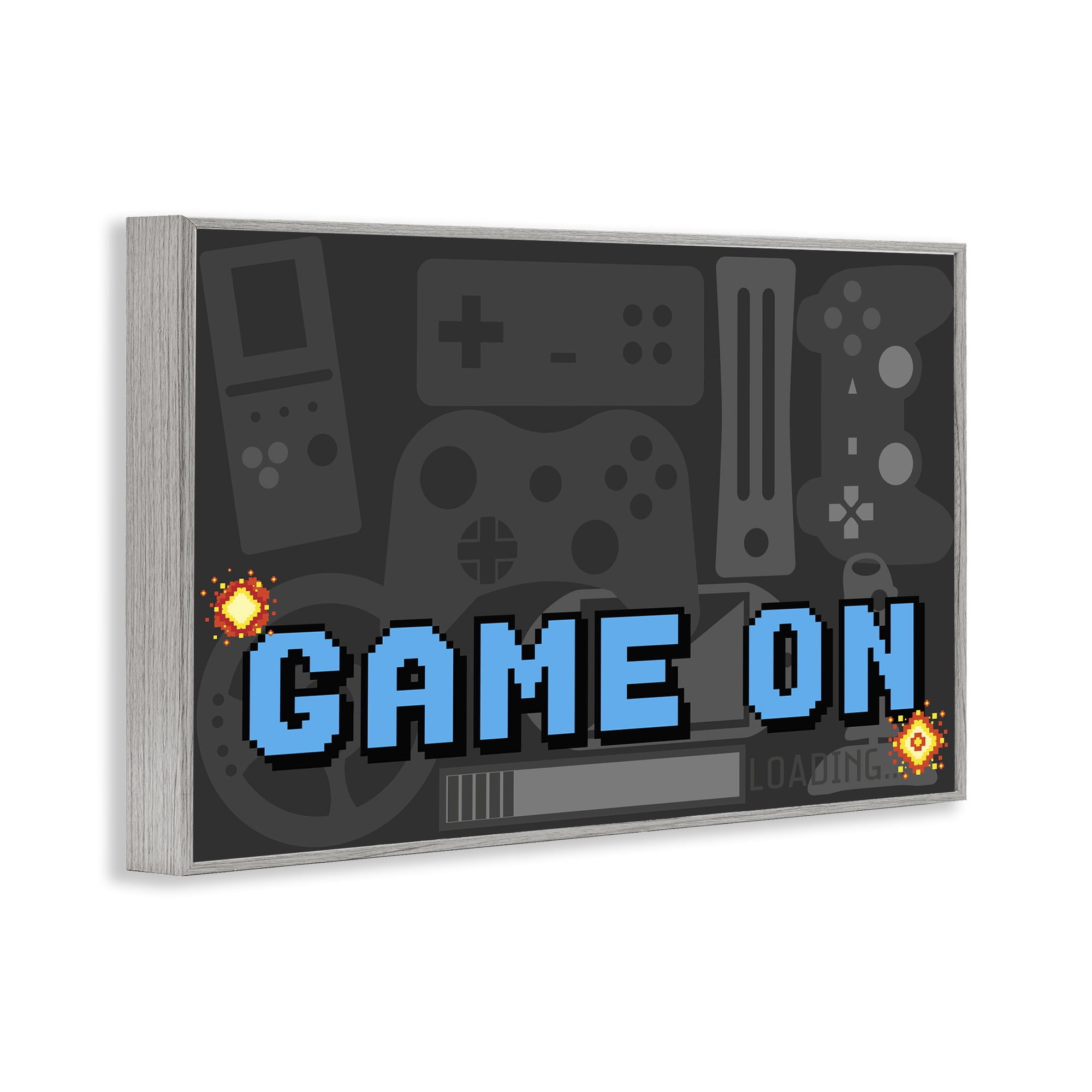 Stupell Industries Game On Arcade Gray Framed Giclee Art, design by Kim Allen