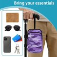 thumbnail image 6 of COEQINE Forearm Crutch Bag Walking Cane Accesories Purple Camouflage Elbow Crutch Storage Organizer, 2 Zippered Pockets, Lightweight, Hands-Free, for Adults & Seniors, 6 of 7
