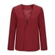 thumbnail image 4 of Blazer de moda para mujer, blusas de color liso, manga larga, cuello en V, chaqueta de traje informal, blusa de poliéster para mujer, 4 of 6