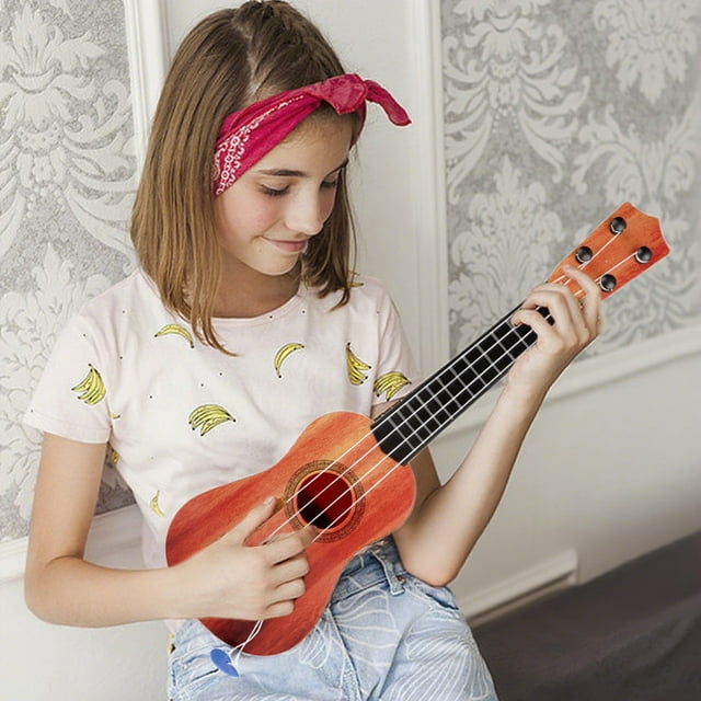 Werulen Under $5 ! Kids Toy Classical Ukulele Guitar Musical Instrument Realistic Multi Strings Guitar Ukulele Educational Learning Toy for Toddlers Preschoolers Music Enlightenment Birthday Gifts
