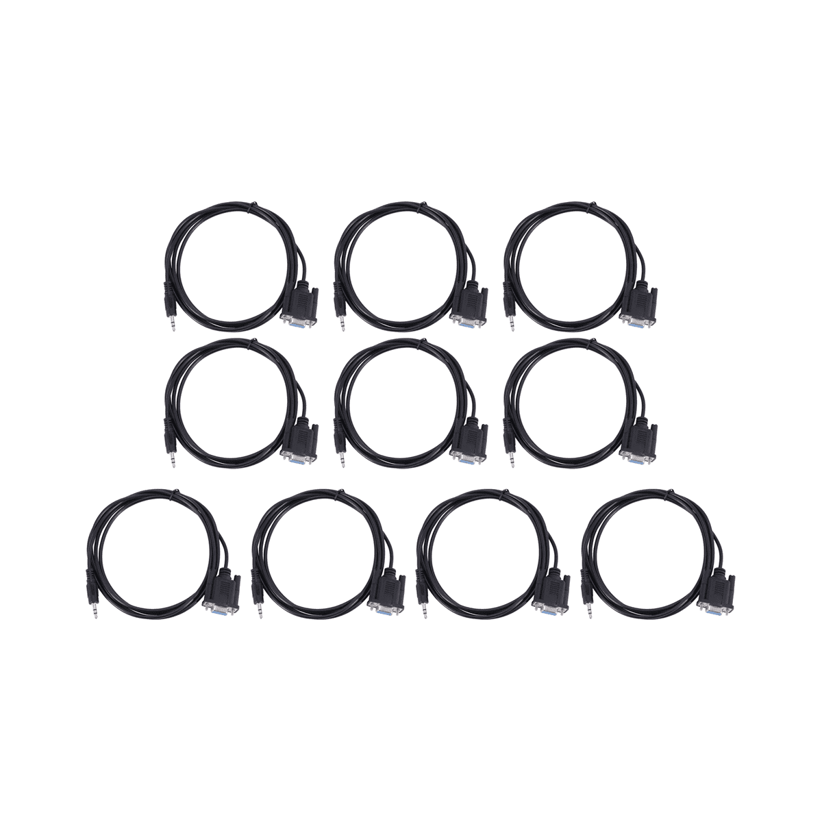 10X DB9 9 Pin VGA Female Cable ,DB 9 Female to TRS 3.5mm (1/8In) TRS Stereo Male Serial Data Cable-6 Feet,10 * Audio/Video Cable,Black