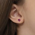 thumbnail image 3 of 14k Yellow Gold Girls 5mm Simulated Ruby Birthstone Heart Screw Back Earring, 3 of 6