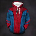 thumbnail image 2 of Unisex Spider Superhero Cosplay Hoodie, 3D Web Printed Long Sleeve Drawstring Hooded Sweatshirt Pullover for Halloween Party, Blue, 3XL, 2 of 4