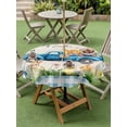thumbnail image 5 of Outdoor Tablecloth with Umbrella Hole Zipper Blue Plaid Easter Round Tablecloth 60" Waterproof Outside Table Cloth Blue Truck Spring Floral Bunny Rustic Patio Table Cover Tablecloths for Picnic Party, 5 of 8