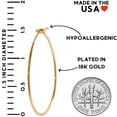 thumbnail image 5 of Humble Chic Thin Hoop Earrings for Women - Lightweight Hoops, 18K Gold Plated - 1.5 inch, 5 of 9