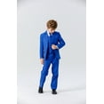 thumbnail image 4 of Wehilion Boy Slim Fit Suit Kids Formal Suits for Boys Jacket Vest Pants and Shirt Set,Royal blue, 4 of 5