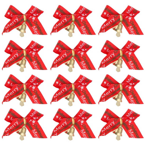 EeaseMX 24 lazos decorativos para árbol de Navidad, regalos y campanas.