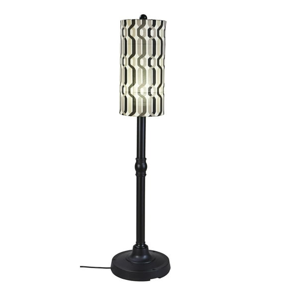 Patio Living Concepts Coronado 58 in. Floor Lamp 62270 with 2 in. black body and New Twist Caviar outdoor fabric shade