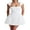 White, variant on Rdhnmea Women's Cap Sleeves Mini Dress Solid Color Square Neck Slim A-Line Dress with Pockets Party Short Dress