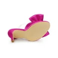 thumbnail image 5 of BLISSFUL STEP Women's Clear Strap Bow Stiletto Heels Mules Slide Sandals Hot Pink 6, 5 of 8
