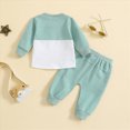 thumbnail image 4 of Toddler Baby Boy Clothes Fall Winter Outfit Patchwork Color Block Long Sleeve Sweatshirt Pullover Tops Stretch Pants Playwear Set Christmas 2PCS Set Kaprioy Boys, 4 of 9