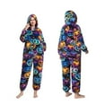 thumbnail image 2 of Unisex Adult Onesie Pajamas Cute Thickened Couples Fuzzy Long Sleeve Zip up Sleepwear Jumpsuit Matching Pjs Loungewear Orange M, 2 of 4
