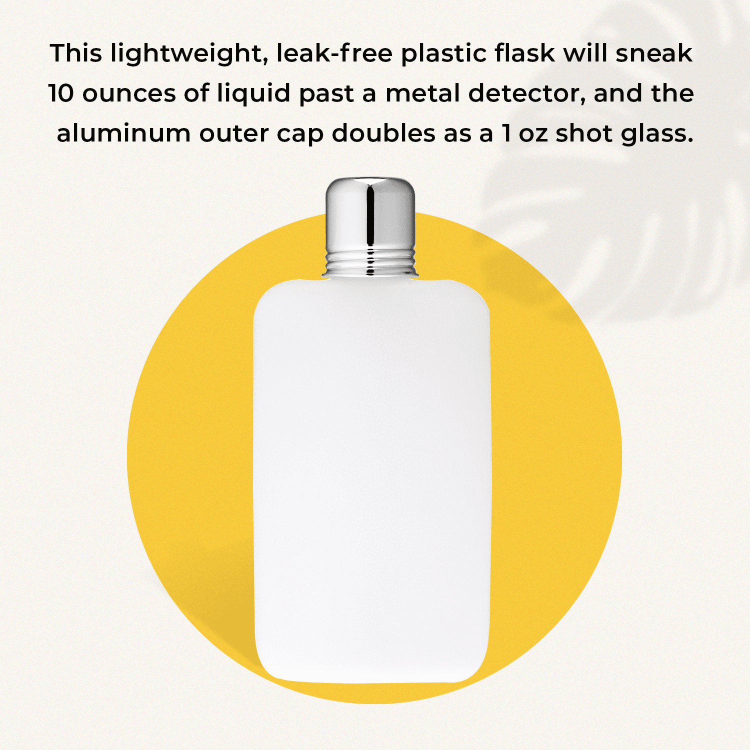 Savoy 10oz Plastic Flask - Aluminum Shot Glass Cap