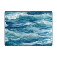 thumbnail image 5 of Yayeee Area Rugs for Living Room 5.2'x4' Non Slip Washable Bedroom Floor Carpet, Green Watercolor Ocean Waves, 5 of 6