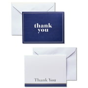 American Greetings Thank You Cards with Envelopes, Blue and White (50-Count)