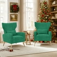 thumbnail image 2 of Daluvenix Velvet Accent Chair for Living Room, Modern Arm Chair with Pillow, Single Sofa Lounge Chair for Bedroom & Reading Room, Green, 2 of 8