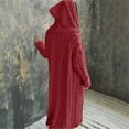 thumbnail image 6 of KDFJPTH Women Casual Winter Solid Knitted Loose Hooded Long Cardigan Sweater Pocket Coat Work Clothes for Women Cardigan, 6 of 7
