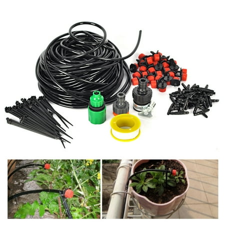 

25M Garden Irrigation Drip System 30-Dripper Plant Watering System DIY for Garden Landscape Flower Bed Patio Plants