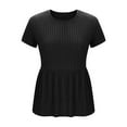 thumbnail image 6 of Posijego Maternity Short Sleeve Tops for Women Crewneck Ruffled Knit Pullover Sweater Cozy Soft Shirts, 6 of 8