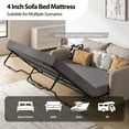 thumbnail image 3 of SogesHome Full Gel Memory Foam Mattress, 4" Sofa Bed Mattress, Removable Washable Cover, Non-slip Base, Supportive Seat Cushion, Grey, 3 of 10