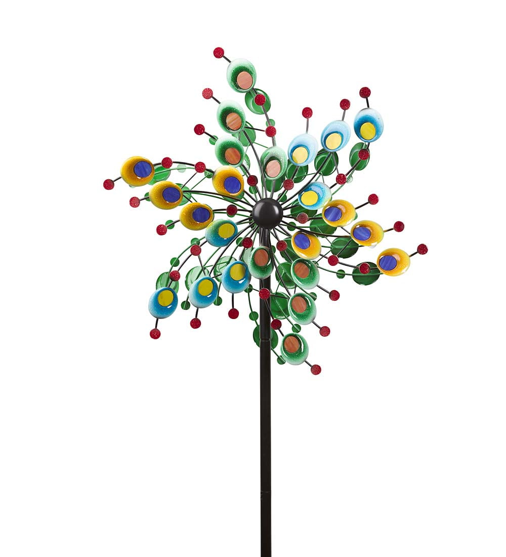 Confetti Garden Wind Spinner Made of Metal and Glass by Problem Solvers