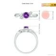 thumbnail image 4 of ANGARA Natural Amethyst and Diamond Twisted Vine Ring in 14K White Gold for Women (Size-5mm) | February Birthstone, Birthday, Anniversary, Jewelry Gift for Women | Natural Amethyst Ring, 4 of 9