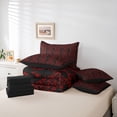 thumbnail image 6 of jejeloiu Ancient Damask Jacquard 7-Piece Twin Bedding Sets,Red Black Bedding Comforter Set For Girls Kids Reversible, 6 of 8