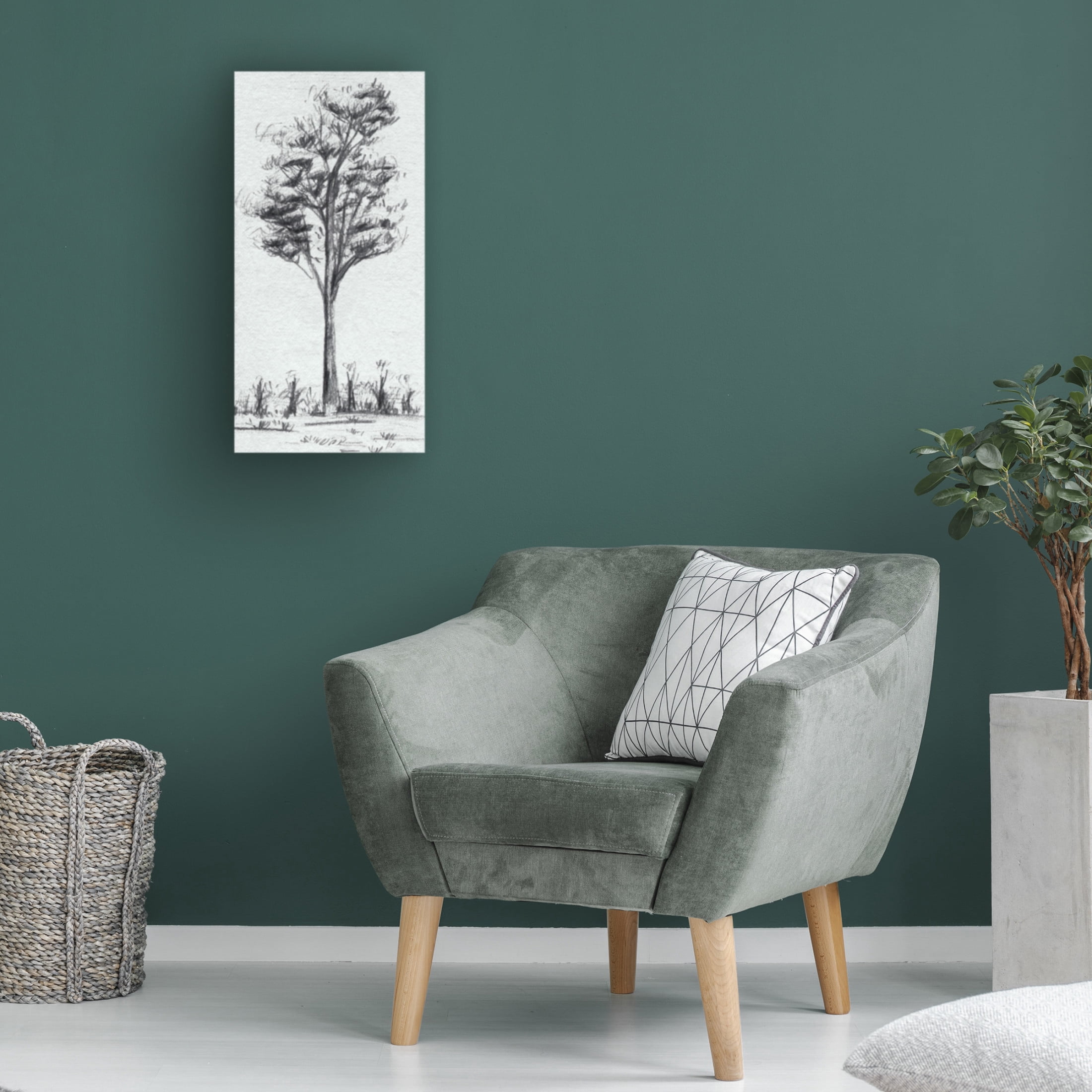 Canvas Wall Art - Melissa Wang 'Tree in the Woods III' Wall Art for Living Room, Bedroom, or Office Décor by Trademark Fine Art - 12 x 24 Inches