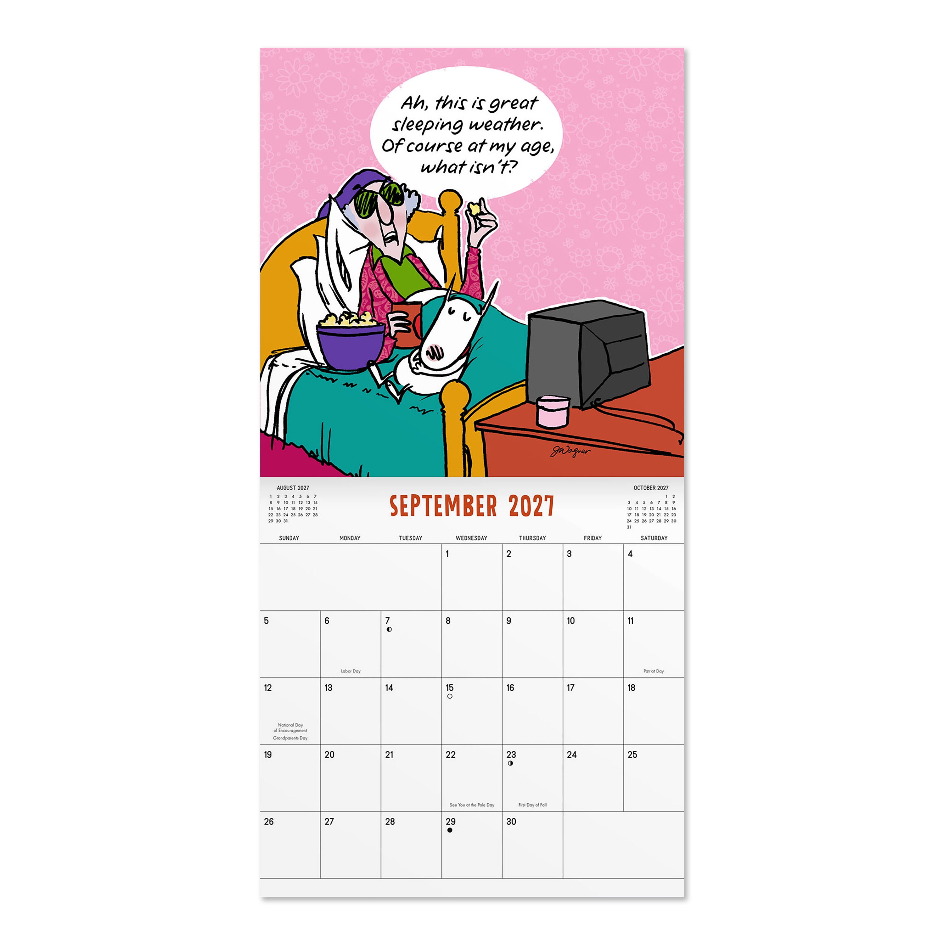 2027 Maxine Calendar 12x12 January-December Gridded
