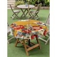 thumbnail image 4 of Outdoor Tablecloth with Umbrella Hole for Patio/Picnic/Party/Camping, Peony Birds Waterproof Table Cloth Round Cover Washable, Farmhouse Japanese Budding Flowers Animals (Dia 54"), 4 of 8