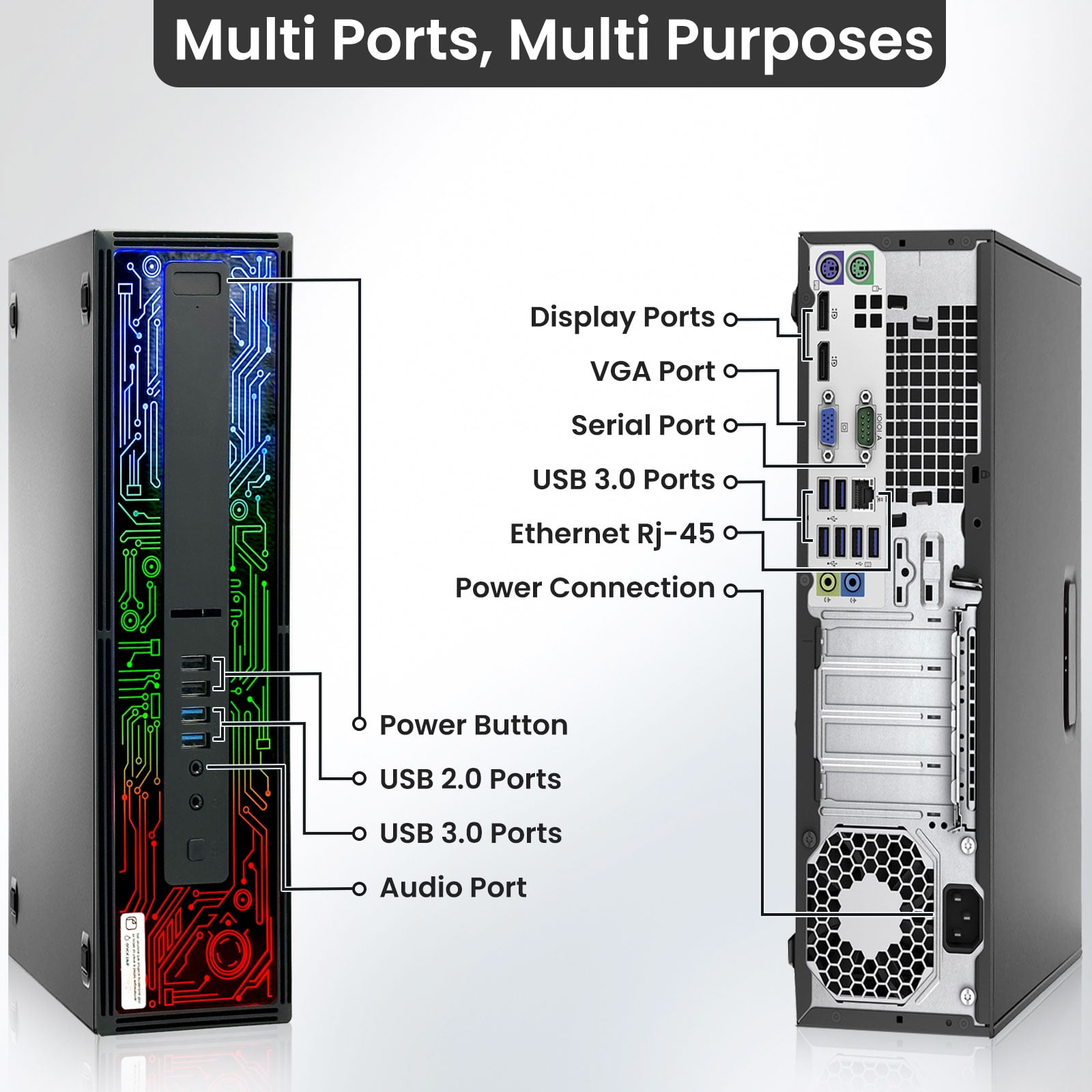 Restored HP RGB SFF Desktop PC i5-6500 16GB Ram 1TB SSD 1TB