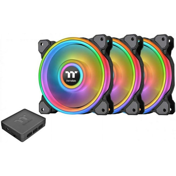 Thermaltake Riing Quad 14 RGB Radiator Fan 140mm 3 Pack - Black