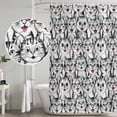 thumbnail image 4 of Funny Cat Shower Curtain, Waterproof Shower Curtains for Bathroom, Abstract Cartoon Cute Animals Printed Washable Fabric Bathtub Curtain Set Bath Decor with 12 Hooks Long 72"x84", 4 of 6