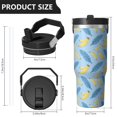 thumbnail image 4 of Modern 30oz Handheld Travel Tumbler with Handle – Double Wall Stainless Steel Insulated Cup, Flip Straw Lid, Leak-Proof & BPA-Free for Hot and Cold Drinks – Durable Coffee & Juice Mug White, 4 of 7
