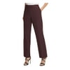 DKNY Womens Burgundy Pocketed Zippered Mid Rise Wear To Work Boot Cut Pants Petites 2P
