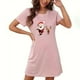 thumbnail image 1 of Camisón corto de talla grande para mujer, camisón de manga corta con estampado de pecho a la moda, camisón para mujer, 1 of 2