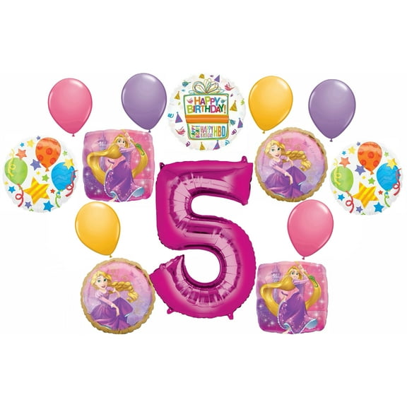 Princess Rapunzel 5th Birthday Party Supplies Balloon Bouquet Decorations