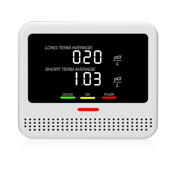 Digital Radon Detector - User-Friendly Desktop Device with HD LCD Display, 2-3 Years of Battery Life on 6-Hour Charge, 10-Year Sensor Lifespan, Perfect for Accurate Home and Office pCi/L Reading