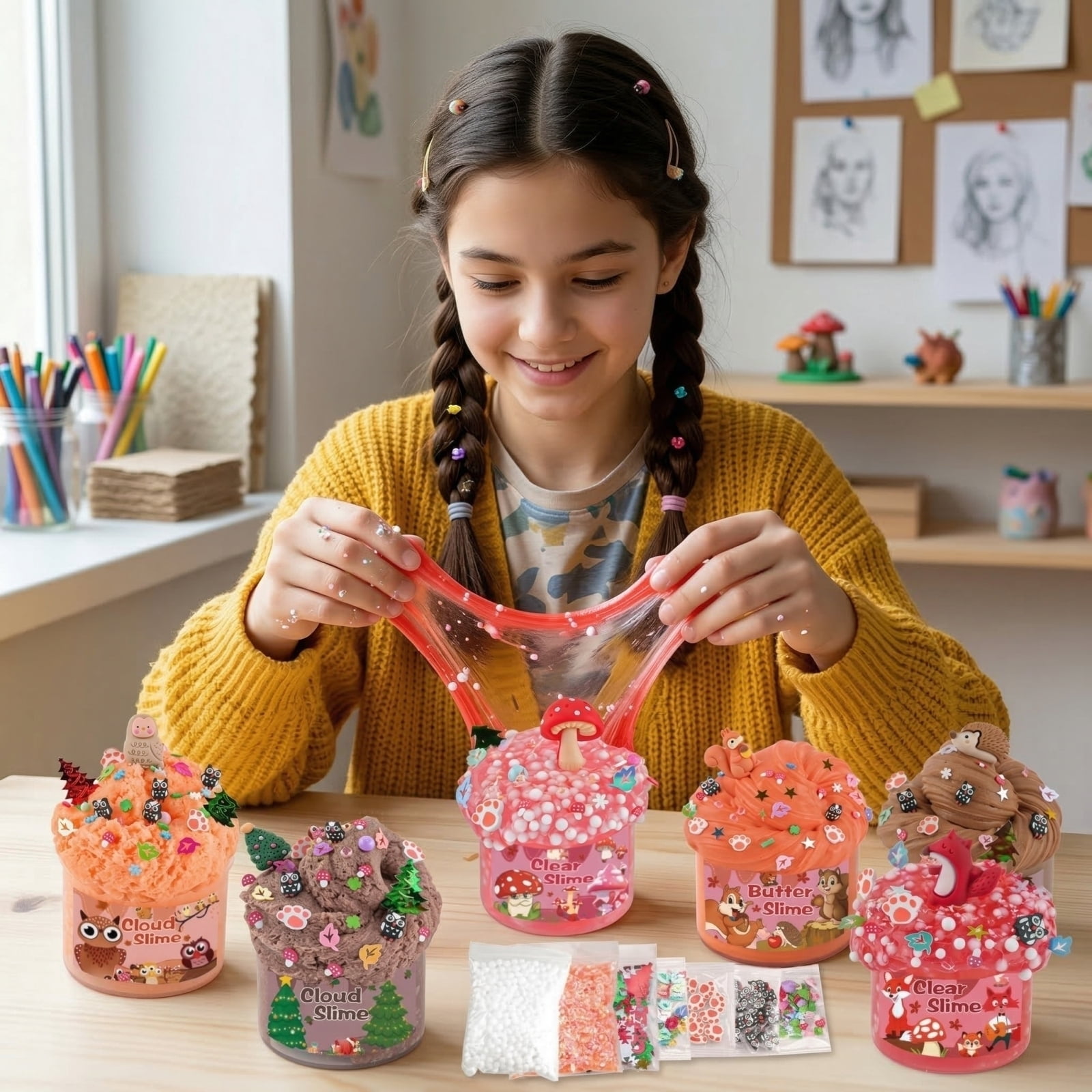 Ultimate Slime Paradise Kit – Variety Pack with Cloud, Crystal & Butter Slime, DIY Sensory Set with Charms