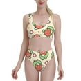 thumbnail image 2 of Picia Frog Hold Strawberry Women's High Waisted Bikini Scoop Neck Swimsuit Two Pieces Bathing Suit-Medium, 2 of 8