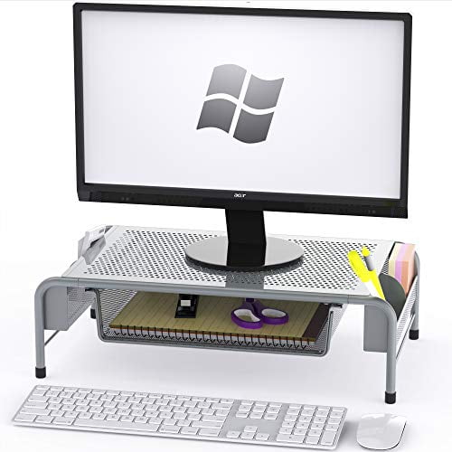 SimpleHouseware Desk Monitor Stand Riser with Adjustable Organizer Tray 