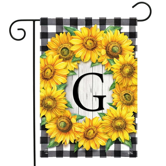 Briarwood Lane Sunflowers Monogram G Garden Flag