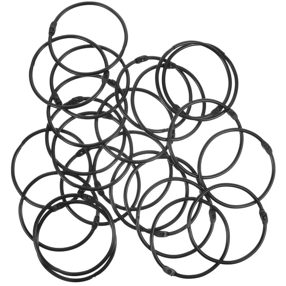ETEREAUTY 24-Pack Black Metal Shower Curtain Hooks Circular for Bathroom Shower Rods and Accessories