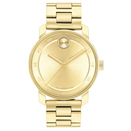 Movado Bold Access Champagne Dial Yellow Gold PVD Steel Men's Watch 3600912
